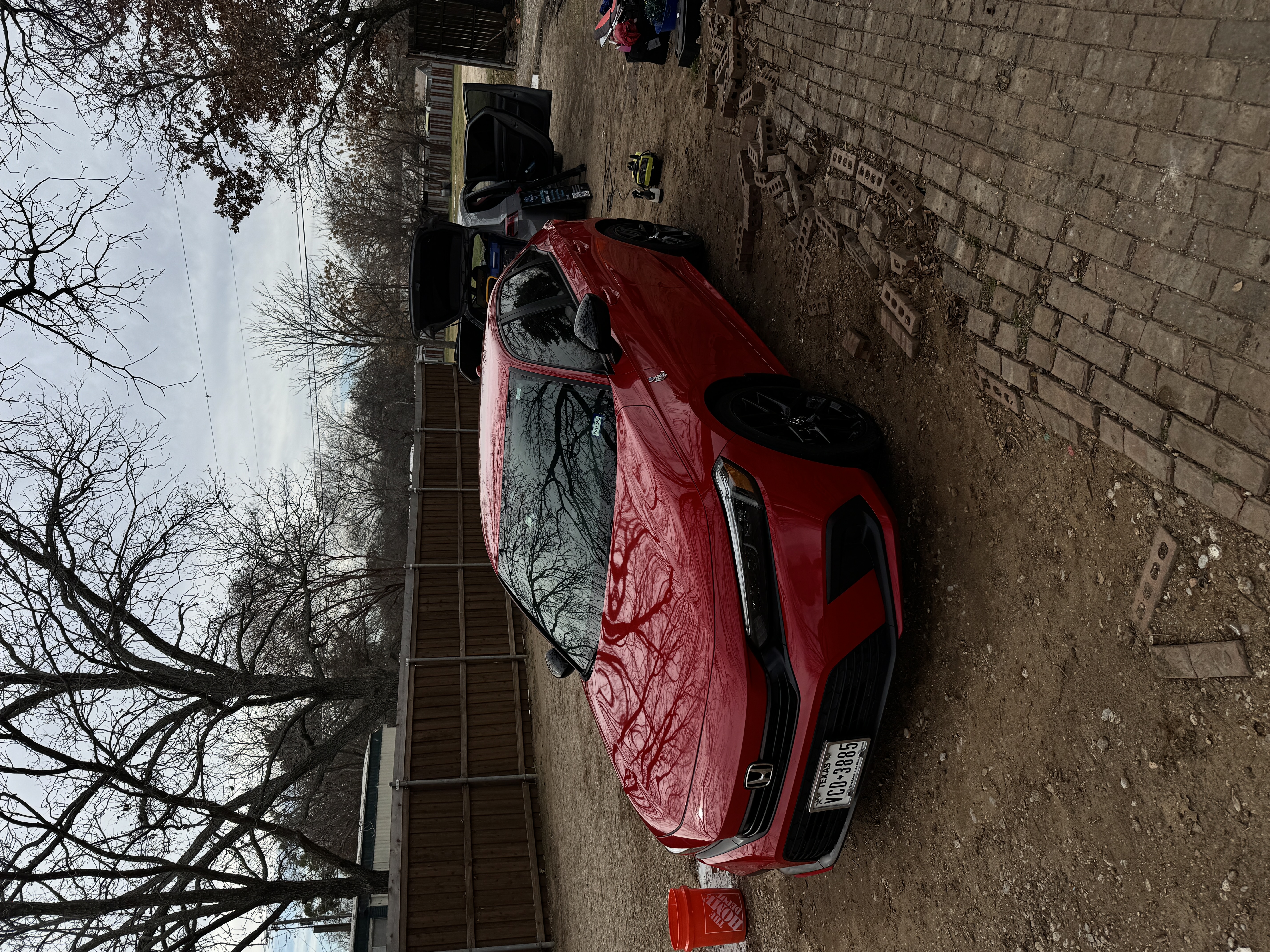 Red Honda exterior detailing result — hand wash and wax — CK Mobile Detailing McKinney TX